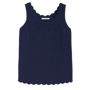 41 Hawthorn Irsia Scallop Trim Shell Blouse Blue Medium